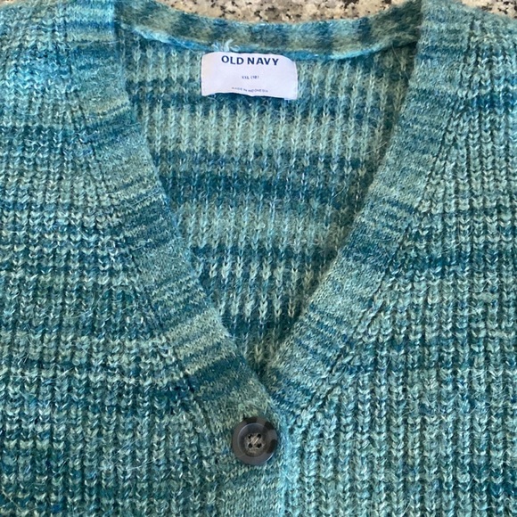 Old Navy blue turquoise green cardigan - Picture 3 of 7